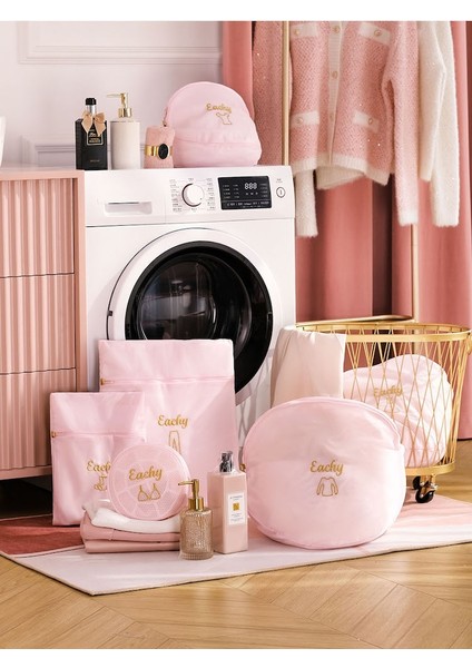 Pembe 3 Parçalı Takım Stili Kirli Giysiler Için Çamaşır Torbası Iç Çamaşırı Sutyen Çorap Makine Yıkama Net Çanta Açık Paket Seyahat Saklama Torbaları Waszakken (Yurt Dışından)