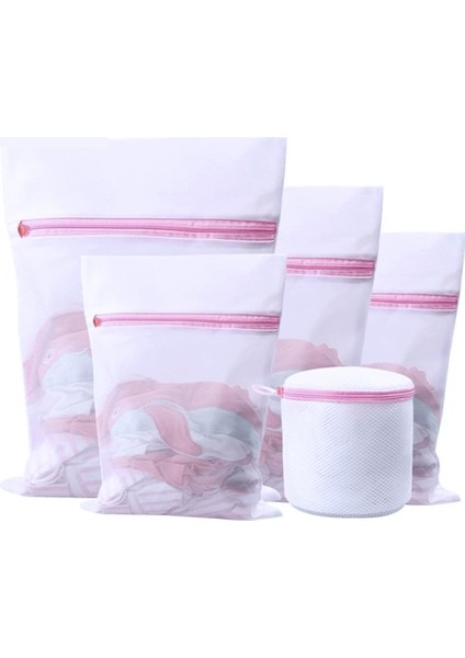 4 Adet Tarzı Çamaşır Torbası Giysi Çamaşır Makinesi Çamaşır Sutyen Yardımı Iç Çamaşırı Büyük Mesh Net Yıkama Kazak Örme Koruma Torbası Çamaşır Organizatörü (Yurt Dışından)