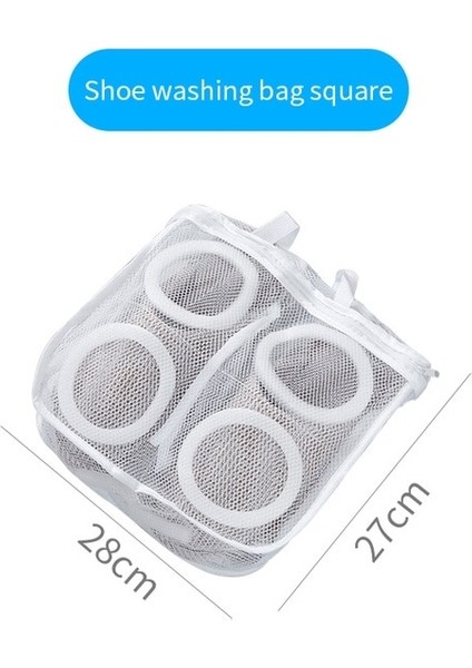 Kare Tarzı Yeni Ayakkabı Yıkama Saklama Torbası Çamaşır Makinesi Özel Bakım Çamaşır Torbası Ev Ayakkabı Yıkama Torbası Örgü Çanta Anti-Deformasyon (Yurt Dışından)