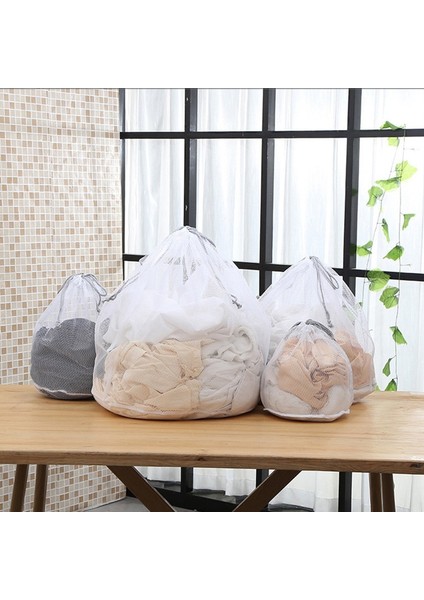 L Tarzı Modern S-Xl Büyük Ipli Sutyen Iç Çamaşırı Çamaşır Torbası Ev Temizleme Çamaşır Makinesi Örgü Tutucu Çanta Beyaz Renk Dro (Yurt Dışından)