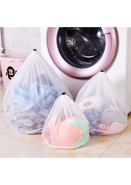 D Stili 3'lü Örgü Çamaşır Torbası Seti Seyahat Giysileri Ipli Makine Yıkama Için Çamaşır Torbası Iç Çamaşırı Çorap ve Giysiler (Yurt Dışından) modelleri