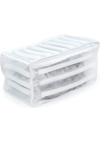 Beyaz Stil Yastıklı Örgü Çamaşır Torbası Eğitim Şeffaf Kapak Seyahat Giysileri Kurutma Aleti, Ayakkabı Koruyucu Dostu Çamaşır Kurutma Torbası (Yurt Dışından)