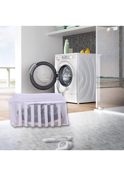Beyaz Stil Yastıklı Örgü Çamaşır Torbası Eğitim Şeffaf Kapak Seyahat Giysileri Kurutma Aleti, Ayakkabı Koruyucu Dostu Çamaşır Kurutma Torbası (Yurt Dışından) modelleri