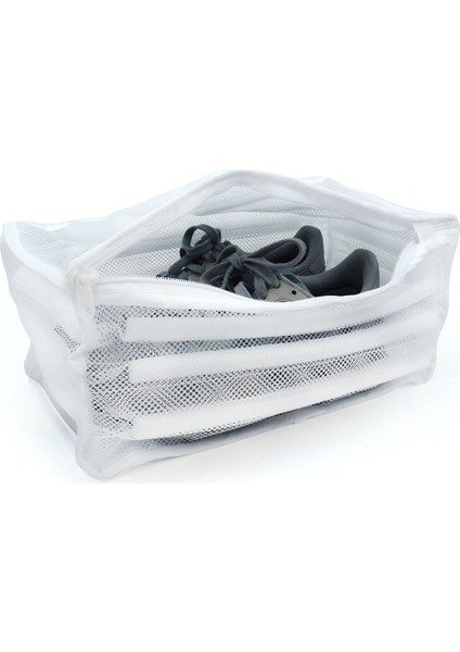 Beyaz Stil Yastıklı Örgü Çamaşır Torbası Eğitim Şeffaf Kapak Seyahat Giysileri Kurutma Aleti, Ayakkabı Koruyucu Dostu Çamaşır Kurutma Torbası (Yurt Dışından) indirimleri