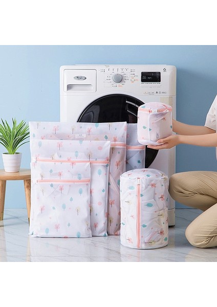 Yeşil 40-50CM Stili 18 Boyutlu Polyester Çamaşır Torbası Örgü Fermuarlı Çamaşır Makinesi Çantası Renkli Baskı Giysileri Organizatör Iç Çamaşırı Çamaşır Yıkama Torbaları (Yurt Dışından)