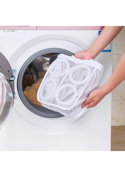Beyaz Stil 3 Parça Vanzlife Makinesi Temizleme Ayakkabı Çantası Çamaşır Torbası Taşınabilir Örgü Seyahat Saklama Çantası Ayakkabı Ev Yıkama Koruyucu Organizatör Çantası (Yurt Dışından) fırsatları
