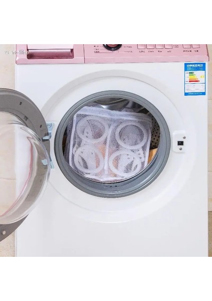 Beyaz Stil 3 Parça Vanzlife Makinesi Temizleme Ayakkabı Çantası Çamaşır Torbası Taşınabilir Örgü Seyahat Saklama Çantası Ayakkabı Ev Yıkama Koruyucu Organizatör Çantası (Yurt Dışından) indirimleri