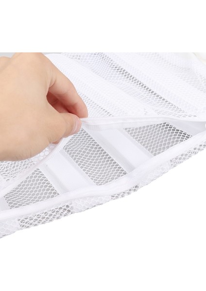 Yeşil Stil 18X40CM Kapalı Ayakkabı Yıkama Torbası Çamaşır Filesi Polyester Kurutma Giysileri Koruma Dayanıklı Çamaşır Torbası Deformasyon Önleyici File Torba (Yurt Dışından)