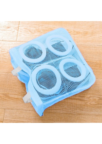 Mavi Stil Çamaşır Makinesi Ayakkabı Çanta Seyahat Ayakkabı Saklama Torbaları Taşınabilir Örgü Çamaşır Torbası Anti-Deformasyon Koruyucu Giysi Düzenleyici (Yurt Dışından)