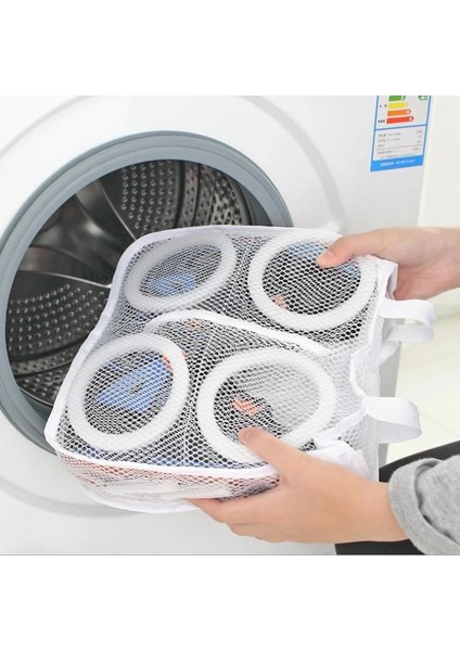 Mavi Stil Çamaşır Makinesi Ayakkabı Çanta Seyahat Ayakkabı Saklama Torbaları Taşınabilir Örgü Çamaşır Torbası Anti-Deformasyon Koruyucu Giysi Düzenleyici (Yurt Dışından) modelleri