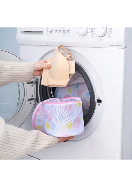 E Stili Kalp Yuvarlak Örgü Çamaşır Torbası Polyester Ev Düzenleyici Kaba Net Çiçek Sepeti Çamaşır Torbaları Çamaşır Makineleri Için Örgü Sutyen Çantası (Yurt Dışından) fırsatları