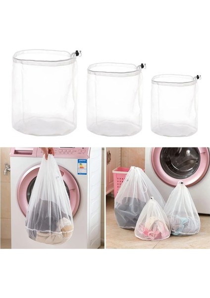 S Tarzı Gösteri Olarak 3 Boy Kalın Ipli Çanta Sutyen Iç Çamaşırı Çamaşır Sepeti Örgü Çanta Ev Yıkama Bakım Aksesuarları (Yurt Dışından) indirimleri