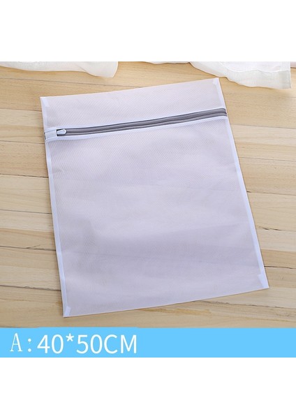 40X50CM Tarzı 1 Adet Elbise Çamaşır Makinesi Çamaşır Torbası Fermuarlı Naylon Örgü Net Sutyen Yıkama Torbası Siyah Yıkama Torbaları (Yurt Dışından)