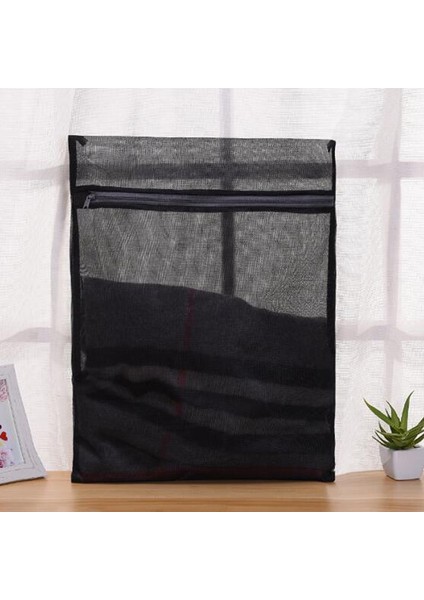 40X50CM Tarzı 1 Adet Elbise Çamaşır Makinesi Çamaşır Torbası Fermuarlı Naylon Örgü Net Sutyen Yıkama Torbası Siyah Yıkama Torbaları (Yurt Dışından)