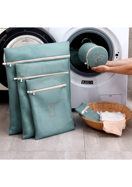 20X30CM Silindir Stili Morandi Nakış Çamaşır Torbası Çamaşır Torbası Iç Çamaşırı Çamaşır Makinesi Torbaları Taşınabilir Giyim Organizatör Çorap Sütyen Çamaşır Sepeti (Yurt Dışından)