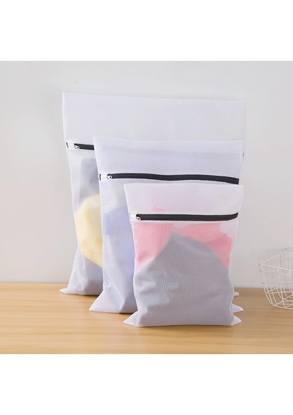 Kaba Net 60-60CM Tarzı 7 Boyutlu Örgü Çamaşır Torbası Polyester Net Kirli Çamaşır Torbası Büyük Kapasiteli Giysi Organizatör Çantası Iç Çamaşırı Çorap Sutyen Yıkama Torbaları (Yurt Dışından)