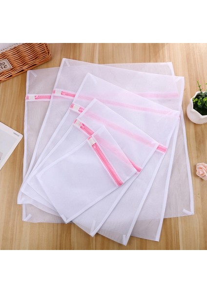 40X50CM Stili Gri Fermuar Örgü Yıkama Torbaları Ev Çamaşır Makinesi Çantası Çamaşırhane Iç Çamaşırı Sutyen Çorap Kirli Giysiler Çamaşır Sepeti (Yurt Dışından)