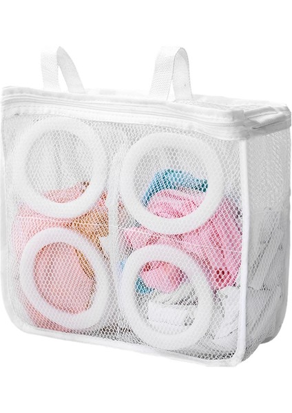 Beyaz Beden M Tarzı Örgü Çamaşır Makinesi Ayakkabı Çantası Seyahat Ayakkabı Saklama Torbaları Taşınabilir Örgü Çamaşır Torbası Anti-Deformasyon Koruyucu Giysi Düzenleyici (Yurt Dışından)
