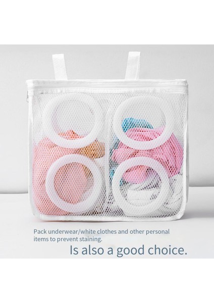 Beyaz Beden M Tarzı Örgü Çamaşır Makinesi Ayakkabı Çantası Seyahat Ayakkabı Saklama Torbaları Taşınabilir Örgü Çamaşır Torbası Anti-Deformasyon Koruyucu Giysi Düzenleyici (Yurt Dışından) fırsatları