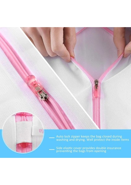 60X60 Ince Ağ Stili Premium Fermuarlı Hasır Çamaşır Torbaları, Seyahat Saklama Çantaları, Çamaşırlar Için Giysi Yıkama Torbaları, Bluz, Sütyen (Yurt Dışından) fırsatları