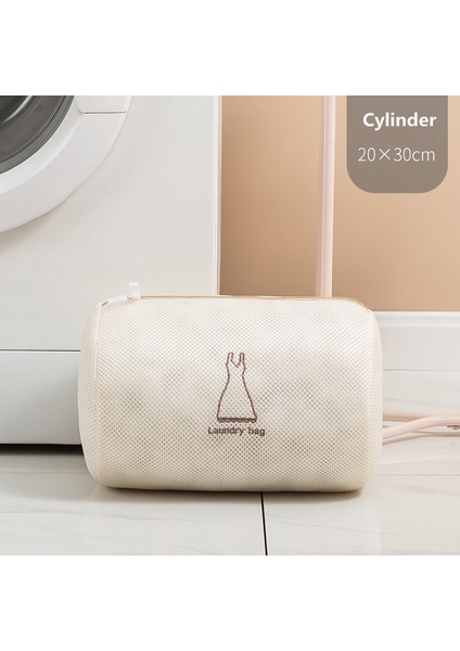 Silindir Stili 7 Boyut Çamaşır Torbaları Örgü Polyester Kirli Çamaşır Torbası Nakış Net Sutyen Yıkama Sepeti Organizatör Iç Giyim Çamaşır Torbası (Yurt Dışından)