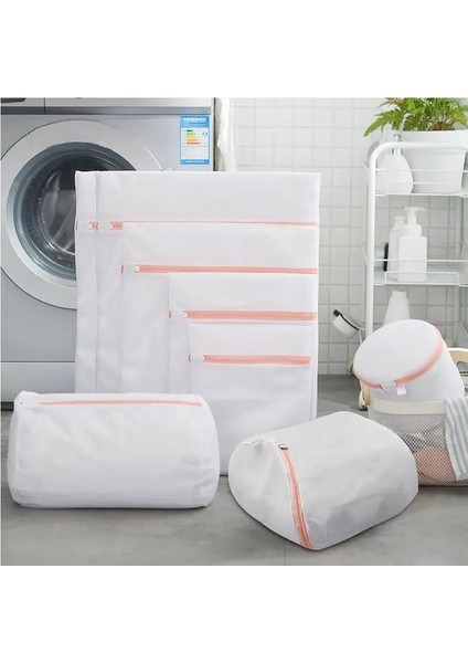 Kaba Ağ 22-33CM Stili Polyester Fermuarlı Çamaşır Torbası Iç Çamaşırı Sutyen Yıkama Sepeti Pembe Örgü Çamaşır Takımları Coarsefine Net (Yurt Dışından) fırsatları