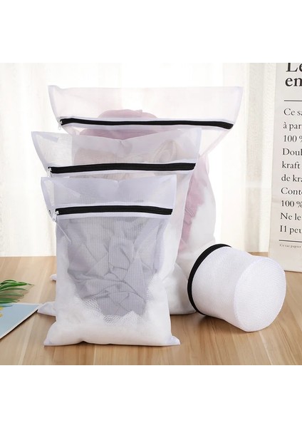 Ince Ağ 50-60CM Stili Siyah Fermuarlı Çamaşır Makinesi Çantası Mesh Polyester Kirli Çamaşır Torbaları Yıkama Sutyen Iç Çamaşırı Saklama Kılıfı Katlanabilir Çamaşır Torbası (Yurt Dışından) indirimleri