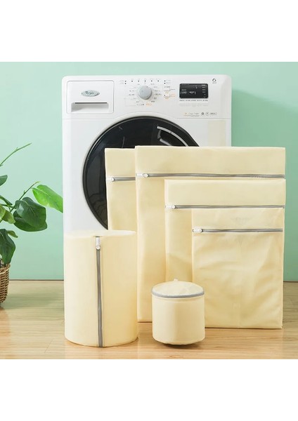 Pembe 60-60CM Tarzı Şeker Renkleri Örgü Çamaşır Torbası Ev Çamaşır Makinesi Torbaları Polyester Net Katlanabilir Iç Çamaşırı Yıkama Torbası (Yurt Dışından)