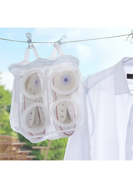 Beyaz Stil Taşınabilir Tembel Ayakkabı Yıkama Torbaı Ayakkabı Çamaşır Torbaı Iç Çamaşırı Sutyen Ayakkabı Havalandırma Kuru Alet Örgü Çamaşır Torbası Koruyucu Organizatör (Yurt Dışından) modelleri