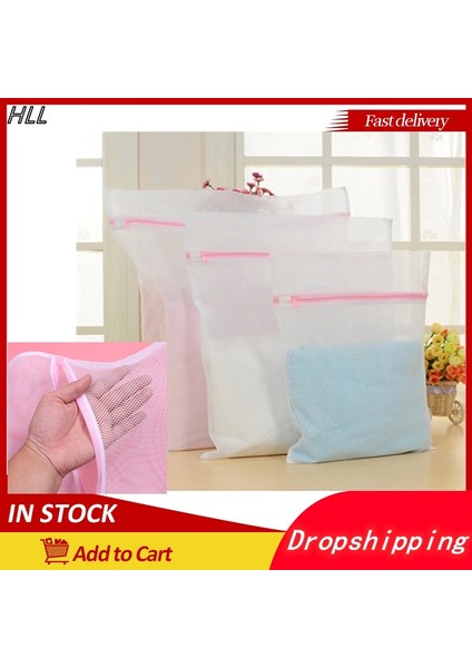 40X50CM Tarzı Dayanıklı Çamaşır Torbaları Yumuşak Fermuarlı Yıkama Torbası Çamaşır Yıkama Mesh Net Iç Çamaşırı Sutyen Giysileri Çorap Kılıfı Çamaşır Makinesi Net Örgü Çanta (Yurt Dışından)