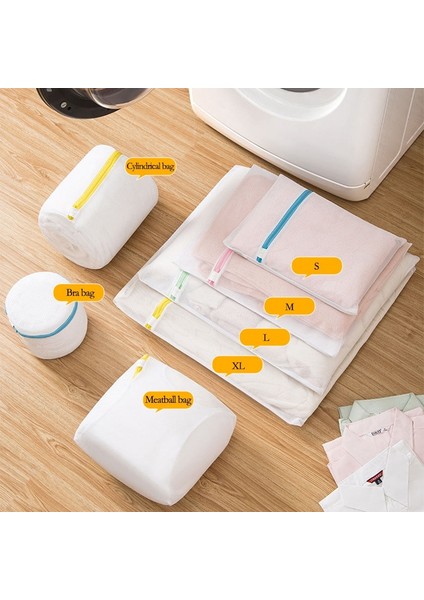 Ince Örgü Silindir Stili 6 Adet Kalınlaşmış Ince Örgü Çamaşır Torbası Iç Çamaşırı Seti Bakım Çamaşır Torbaı Makine Temizleme Malzemeleri Seyahat Giysileri Saklama Organizatör (Yurt Dışından) fırsatları