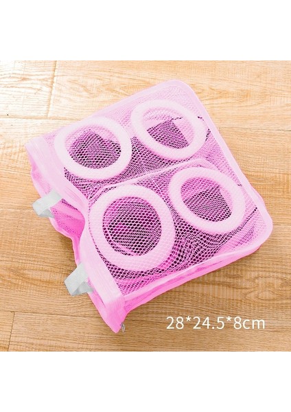 A-PEMBE-28X24.5X8CM Tarzı Çamaşır Makinesi Ayakkabı Çanta Seyahat Ayakkabı Saklama Torbaları Taşınabilir Örgü Çamaşır Torbası Anti-Deformasyon Koruyucu Giysi Düzenleyici (Yurt Dışından)