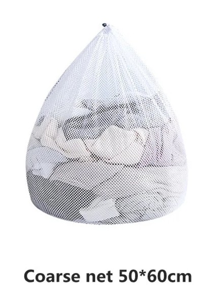 Kaba Ağ 50-60CM Stili 8 Boyutlu Çamaşır Torbaları Ipli Örgü Iç Çamaşır Sepeti Polyester Net Çamaşır Makinesi Torbası Büyük Kapasiteli Kirli Çamaşır Torbası (Yurt Dışından)