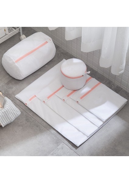 Ince Ağ 25-25 cm Stili Polyester Fermuarlı Çamaşır Torbası Iç Çamaşırı Sutyen Yıkama Sepeti Pembe Örgü Çamaşır Takımları Coarsefine Net (Yurt Dışından)