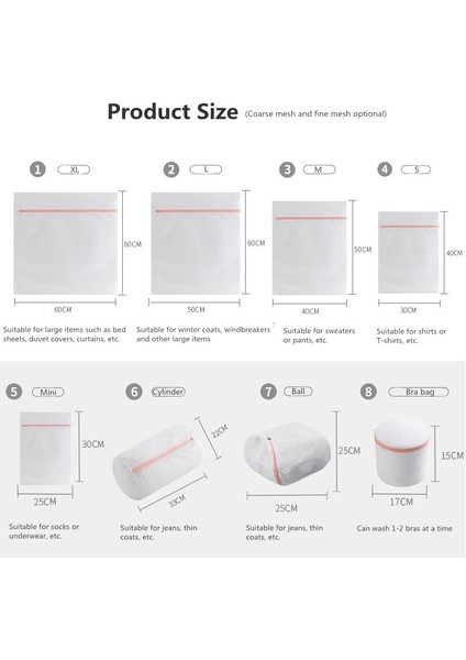 Ince Ağ 25-25 cm Stili Polyester Fermuarlı Çamaşır Torbası Iç Çamaşırı Sutyen Yıkama Sepeti Pembe Örgü Çamaşır Takımları Coarsefine Net (Yurt Dışından) modelleri