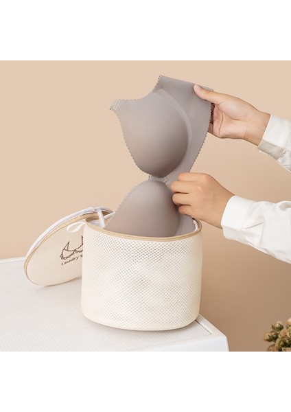 Sutyen Çanta Tarzı Bej 7 Boyutlu Çamaşır Torbası Mesh Polyester Nakış Net Sutyen Yıkama Sepeti Organizatör Iç Giyim Için (Yurt Dışından)