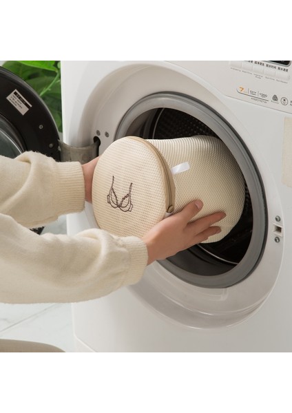 Beyaz 18-22CM Tarzı Nakış Çamaşır Torbaları Çamaşır Iç Çamaşırı Giysileri Yüksek Li Örgü Çamaşır Yıkama Torbası Depolama Iç Çamaşırı Çorap Sutyen Yıkama Kılıfı (Yurt Dışından)