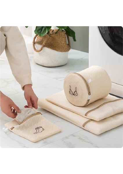Beyaz 18-22CM Tarzı Nakış Çamaşır Torbaları Çamaşır Iç Çamaşırı Giysileri Yüksek Li Örgü Çamaşır Yıkama Torbası Depolama Iç Çamaşırı Çorap Sutyen Yıkama Kılıfı (Yurt Dışından) indirimleri