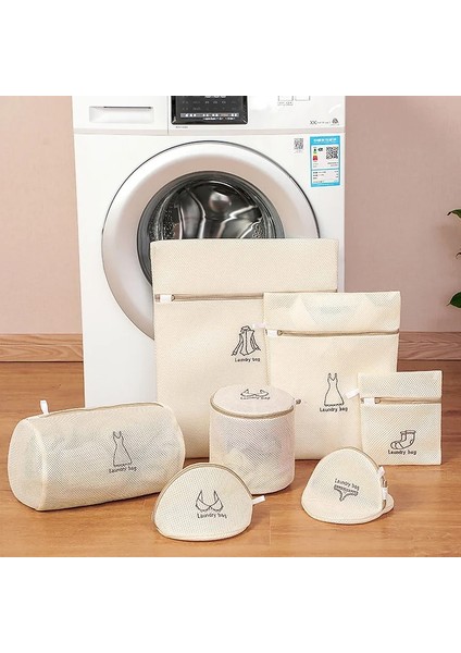 No.6 Tarzı Çamaşır Torbası Sutyen Iç Çamaşırı Gömlek Giysileri Özel Kalınlaşmak Makine Yıkama Mesh Net Çanta Seti Açık Paket Saklama Poşetleri (Yurt Dışından)