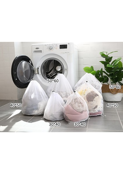 60X80CM B Stili Pratik Büyük Çamaşır Torbaları, Büyük Giysiler Için Kilitlenebilir Ipli Dayanıklı Ince Örgü Çamaşır Torbası (Yurt Dışından) fırsatları