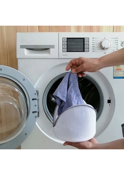 40CMX50CM Tarzı Taşınabilir Çamaşır Giysi Çantaları Ev Kalınlaşmak Yıkama Iç Çamaşırı Sutyen Fermuar Organizatör Örgü Anti-Deformasyon Çamaşır Konteynerleri (Yurt Dışından) fırsatları