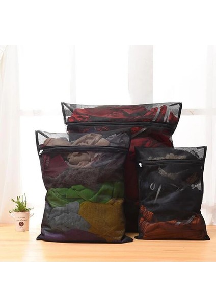 31X37CM Tarzı 1 Adet Elbise Çamaşır Makinesi Çamaşır Torbası Fermuarlı Naylon Örgü Net Sutyen Yıkama Torbası Siyah Yıkama Torbaları (Yurt Dışından) indirimleri