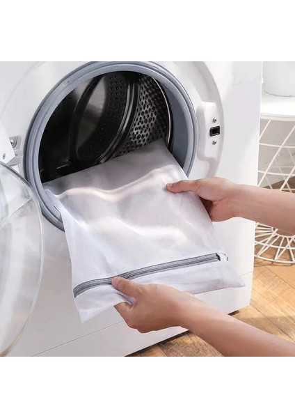 Ince Ağ 22X33CM Stili Fermuar Fileli Çamaşır Torbası Polyester Çamaşır Yıkama Torbaları Kaba Net Çamaşır Sepeti Çamaşır Makineleri Çamaşır Torbaları Fileli Sutyen Torbası (Yurt Dışından)
