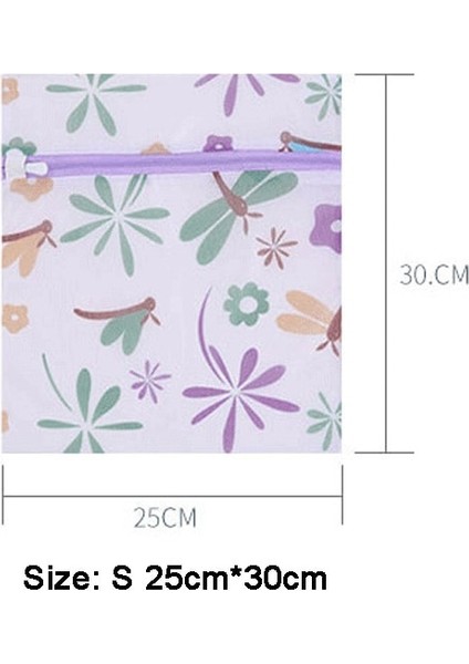 S 25CM-30CM Stili Yeni Stil Mor Yusufçuk Desen Baskı Çamaşır Torbası Çamaşır Makinesi Özel Saklama Çantası Sütyen Silindirik Çamaşır Torbası (Yurt Dışından) fiyatları