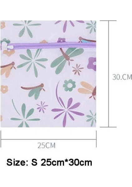 S 25CM-30CM Stili Yeni Stil Mor Yusufçuk Desen Baskı Çamaşır Torbası Çamaşır Makinesi Özel Saklama Çantası Sütyen Silindirik Çamaşır Torbası (Yurt Dışından) fırsatları