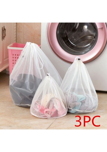 3 Adetlot Giysi Çamaşır Makinesi Çamaşır Sutyen Yardımı Iç Çamaşırı Örgü Net Yıkama Torbası Kılıfı Sepeti 3 Boyutları Kalınlaşmış Ipli Çanta (Yurt Dışından)