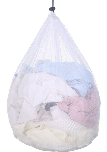 Beyaz Stil 40CM x 50CM 3 Boyutları Naylon Çamaşır Makinesi Çantası Ipli Sutyen Iç Çamaşırı Çorap Katlanabilir Örgü Çamaşır Torbası Ev Giysileri Çamaşır Bakımı Ev (Yurt Dışından)