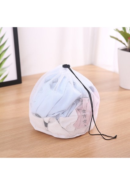 Beyaz Stil 40CM x 50CM 3 Boyutları Naylon Çamaşır Makinesi Çantası Ipli Sutyen Iç Çamaşırı Çorap Katlanabilir Örgü Çamaşır Torbası Ev Giysileri Çamaşır Bakımı Ev (Yurt Dışından) indirimleri