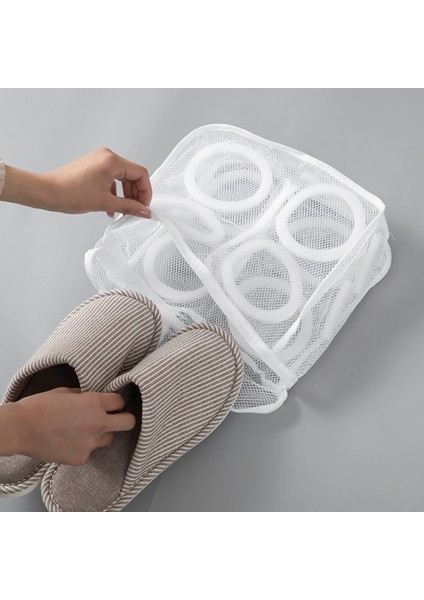 Yuvarlak Stil Ayakkabı Yıkama Saklama Torbası Çamaşır Makinesi Özel Bakım Çamaşır Torbası Ev Ayakkabı Yıkama Torbası Örgü Çanta Anti-Deformasyon (Yurt Dışından) fırsatları