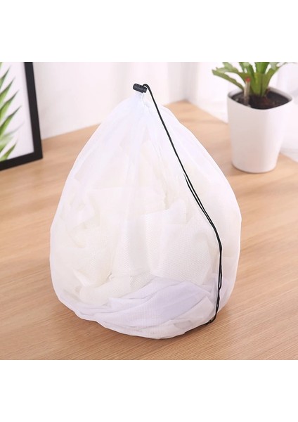 Beyaz Stil 40CM x 50CM 3 Boyutlu Ince Çizgiler Büzgülü Çamaşır Torbası Sutyen Iç Giyim Örgü Torbalar Çamaşır Makineleri Için Fermuarlı Çamaşır Torbaları (Yurt Dışından)